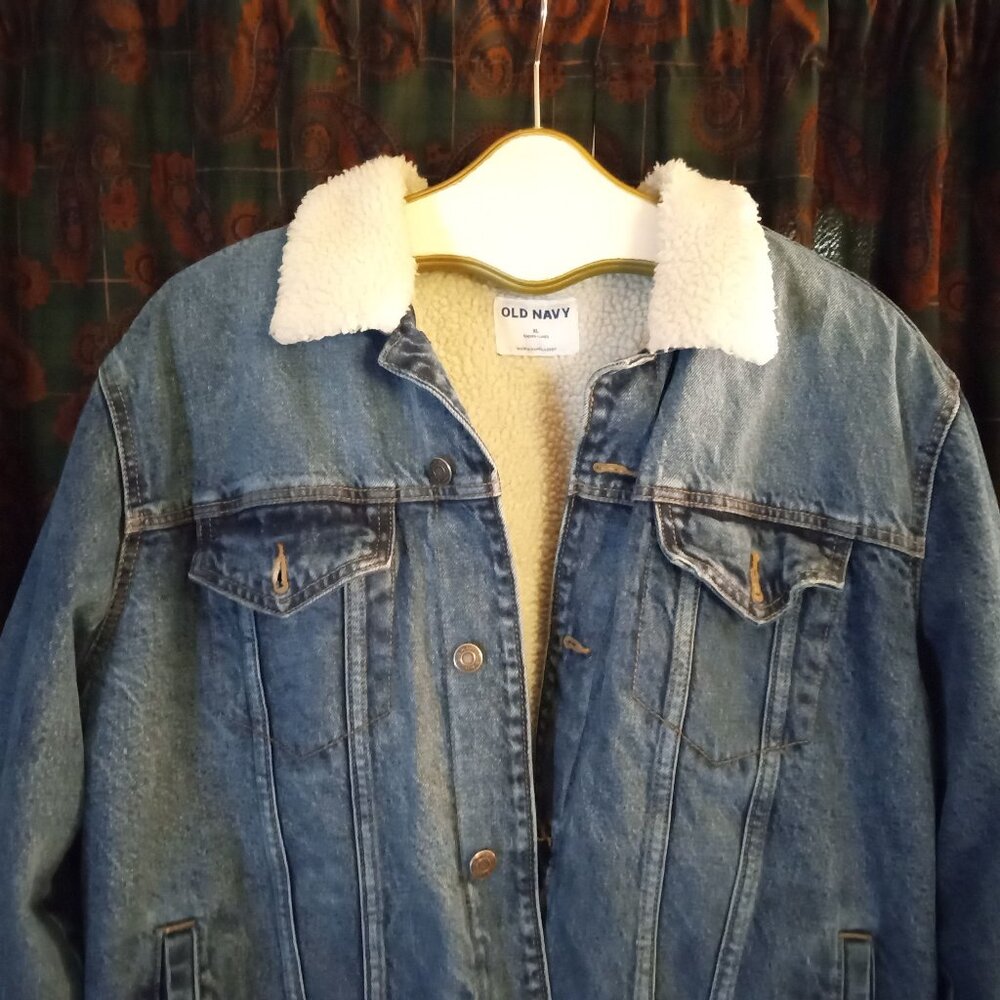 Goodfellow & Co.  Sherpa lined denim jean jacket Size XXL NWOT - Picture 2 of 10
